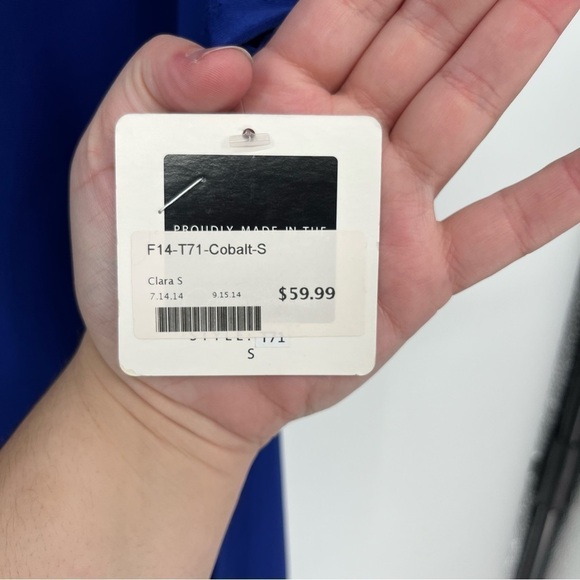 NEW Clara Sunwoo Soft Knit Asymmetrical Tunic Clara Cobalt Blue Size Small  NWT - Picture 5 of 5